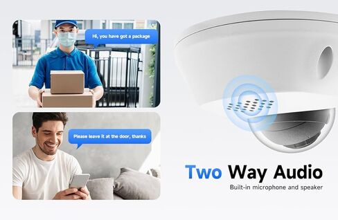HikVision/Uniview Compatible HD 8MP SonyStarvis Sensor IP Camera Color-Vu PoE Turret Dome with Microphone, 24/7 Full Time Color at Night, Weatherproof IP67 Indoor Outdoor Wide Angle 2.8mm in Kuwait