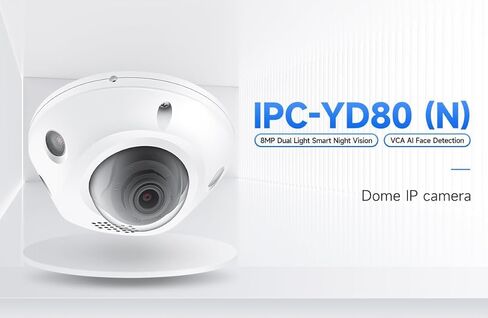 HikVision/Uniview Compatible HD 8MP SonyStarvis Sensor IP Camera Color-Vu PoE Turret Dome with Microphone, 24/7 Full Time Color at Night, Weatherproof IP67 Indoor Outdoor Wide Angle 2.8mm in Kuwait