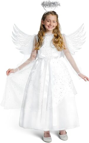 Spooktacular Creations Halloween Angel Costume Girls, Kids Princess Dress Toddlers Tulle Angel Set with Accessories in Saudi Arabia