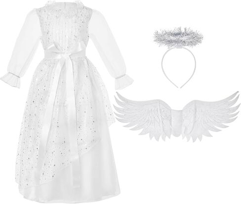 Spooktacular Creations Halloween Angel Costume Girls, Kids Princess Dress Toddlers Tulle Angel Set with Accessories in Saudi Arabia