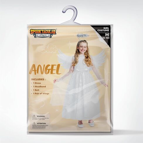 Spooktacular Creations Halloween Angel Costume Girls, Kids Princess Dress Toddlers Tulle Angel Set with Accessories in Saudi Arabia