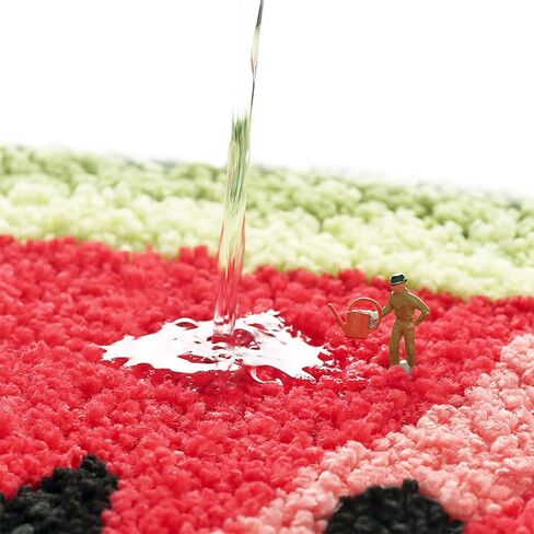 Baby Playtime Cozy Watermelon Cute Fruits Half Round Shaped Bedroom Bathroom Doorway Kitchen Floor Rug Carpet Water Absorption Non-Slip mat for Kid's Room (40x60CM) in Kuwait