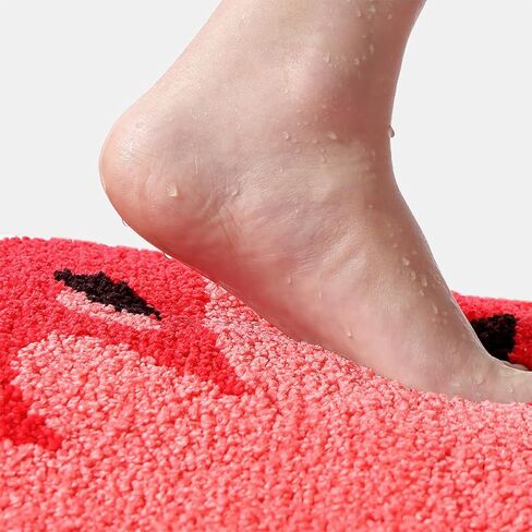 Baby Playtime Cozy Watermelon Cute Fruits Half Round Shaped Bedroom Bathroom Doorway Kitchen Floor Rug Carpet Water Absorption Non-Slip mat for Kid's Room (40x60CM) in Kuwait