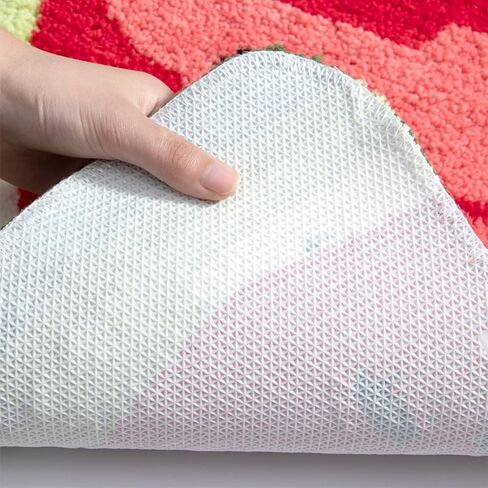 Baby Playtime Cozy Watermelon Cute Fruits Half Round Shaped Bedroom Bathroom Doorway Kitchen Floor Rug Carpet Water Absorption Non-Slip mat for Kid's Room (40x60CM) in Kuwait