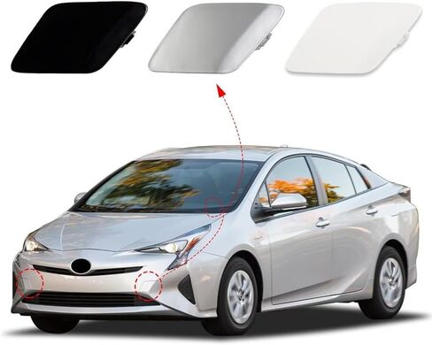 غطاء خطاف سحب المصد الأمامي غطاء عين القطر لسيارة Toyota Prius 2016 2017 2018 52128-47050 52128-47070 52128-47906 52127-47907 غطاء عين خطاف سحب المصد (أبيض، جانب الراكب الأيمن) in Saudi Arabia