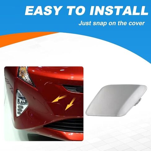 غطاء خطاف سحب المصد الأمامي غطاء عين القطر لسيارة Toyota Prius 2016 2017 2018 52128-47050 52128-47070 52128-47906 52127-47907 غطاء عين خطاف سحب المصد (أبيض، جانب الراكب الأيمن) in Saudi Arabia