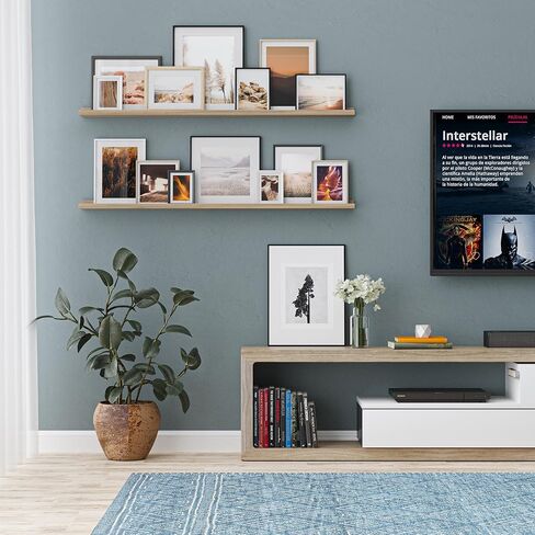 Wallniture Denver 48" Long Floating Shelves for Wall, Narrow Picture Ledge Shelf Set of 2, Floating Shelf Unit, Wall Shelves Walnut Color in Kuwait