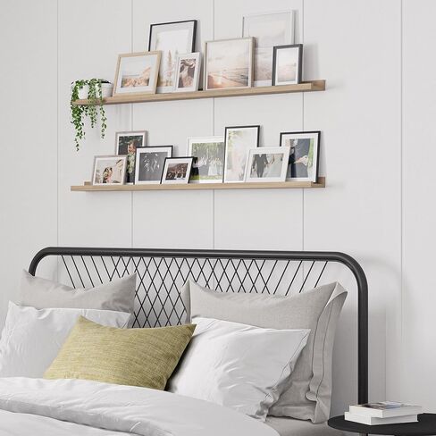 Wallniture Denver 48" Long Floating Shelves for Wall, Narrow Picture Ledge Shelf Set of 2, Floating Shelf Unit, Wall Shelves Walnut Color in Kuwait