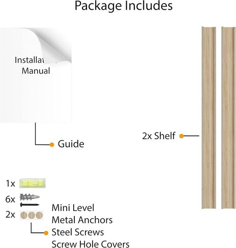 Wallniture Denver 48" Long Floating Shelves for Wall, Narrow Picture Ledge Shelf Set of 2, Floating Shelf Unit, Wall Shelves Walnut Color in Kuwait