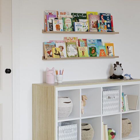 Wallniture Denver 48" Long Floating Shelves for Wall, Narrow Picture Ledge Shelf Set of 2, Floating Shelf Unit, Wall Shelves Walnut Color in Kuwait