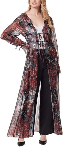 جيسيكا سيمبسون غايا شيفون معدني كيمونو أسود S in Kuwait