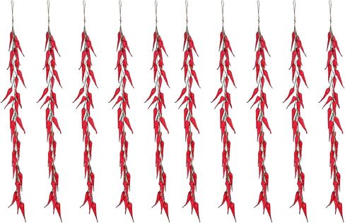 Happyyami 5pcs Artificial Chili Peppers Red Pepper Strings Hanging Decorations Fake Vegetable Garland Kitchen Food Toys for Photography Props Home Decor in Kuwait