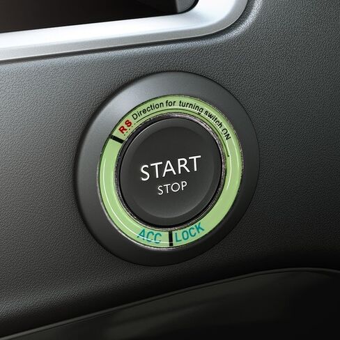 Luminous Car Engine Start Ring Sticker, Car Key Ignition & Knob Trim Ring Cover Glow in The Dark, Universal Vehicle Push to Start Button Decoration Accessories for Man Women (Blue) in Saudi Arabia