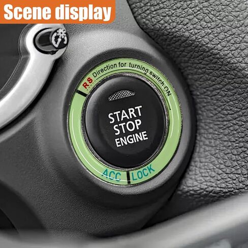 Luminous Car Engine Start Ring Sticker, Car Key Ignition & Knob Trim Ring Cover Glow in The Dark, Universal Vehicle Push to Start Button Decoration Accessories for Man Women (Blue) in Saudi Arabia