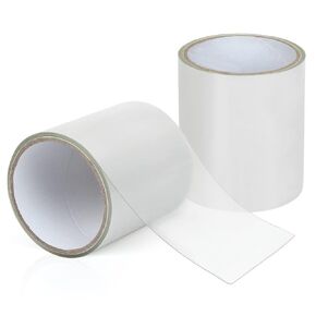2 Rolls Clear Caulk Tape, Maveek Self Adhesive Sealant Strip 4 Inches x 5 Feet (1.65 Yards) Heavy Duty PVC Sealing Tape Waterproof for Bath Tub Shower Kitchen Wall Pipe Repair Industrial Duct Tape