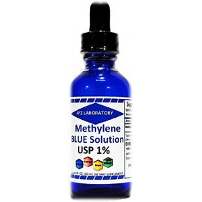 Methylene Blue 1% A2Z Laboratory | USP-Grade Methylthioninium Chloride Liquid | High Purity Dietary Supplement for Brain Function & Cognitive Health | No Formaldehyde (1) 50ml Glass Dropper Bottle