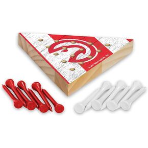 Rico Industries NBA Peg Pyramid Game 4.5" x 4" Wooden Travel Sized Pyramid Game - Toy Peg Games - Triangle - Family Fun