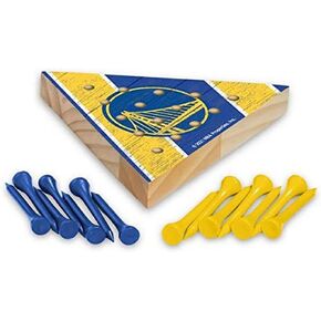 Rico Industries NBA Peg Pyramid Game 4.5" x 4" Wooden Travel Sized Pyramid Game - Toy Peg Games - Triangle - Family Fun