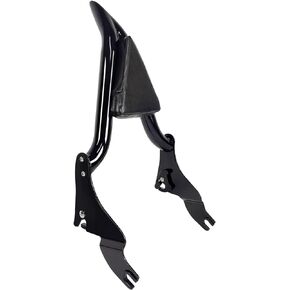 مسند ظهر للدراجة النارية من Dredoggmoto وسادة مسند ظهر للركاب من Sissy Bar متوافقة مع Harley Touring Road Glide Road King CVO Street Glide Electra Glide 1997-2008 (20 بوصة كروم)