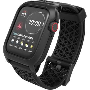 Catalyst Case- Designed for Apple Watch Series SE 2022, Series 6/5 and 4 44mm, Buckle Edition, Drop Proof 9.9ft, Sport Band, Breathable, Rugged, Free Microfiber Cloth is included - Stealth Black