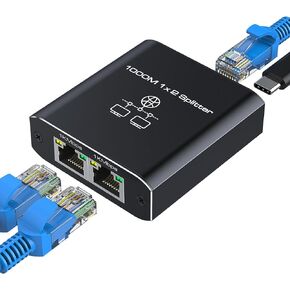 Ethernet Splitter 1 to 3, High Speed Gigabit 1000Mbps, LAN Splitter with USB Power Cable, RJ45 Ethernet Switch Network Splitter for Cat5/5e/6/7/8 Cable [3 Devices Simultaneously Networking]