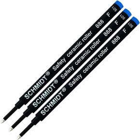 3 Pack - Blue Fine Tip Schmidt 888 Rollerball Refill