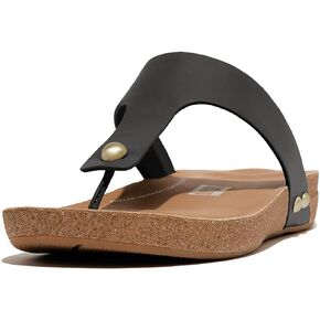 FitFlop Women's Iqushion Leather Toe-Post Sandals Wedge
