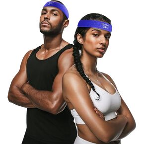 Reebok 1pc Unisex Athletic Sweatband - 2.25in Thick Workout Headband w/Stay Dry Technology, Moisture-Wicking Fabric, Quality Gym Hair Accessories for Active Comfort