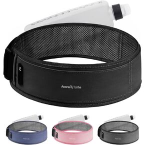 Aore Life Running Belt, Fanny Pack with Water Bottle Holder, Running Belt for Men Women, Hydration Belt, Running Gear, Phone Holder for Running