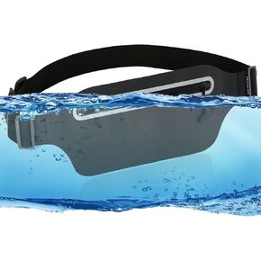 Waterproof Fanny Pack for Swimming Boating Kayaking Snorkeling Beach Pool Water Sports Travel Hiking Cycling Running Belt Bag Women Men, Crossbody Phone Pouch iPhone Waist Pack Dry Bag Black