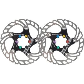 ThinkTop 2pcs 160mm قرص الفرامل الدوار، الدراجة الجبلية MTB DH 6 بوصة سبائك الألومنيوم قرص التبريد تبديد الحرارة الدوار الفرامل، أسفل التل العائمة دراجة الفولاذ المقاوم للصدأ الفرامل الدوار مع مسامير ملونة