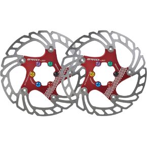 ThinkTop 2pcs 160mm Disc Brake Rotor, Mountain Bike MTB DH 6inch Aluminum Alloy Cooling Disc Heat Dissipation Brake Rotor, Down Hill Floating Bicycle Stainless Steel Brake Rotor with Colorful Screws