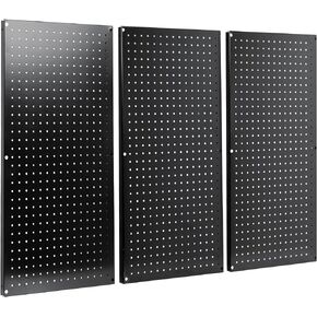 VIVO Steel Wall Mounted 48 x 32 inch Pegboard (3 Panels), Office Accessory Organizer, Horizontal or Vertical Magnetic Peg Board, Black, PP-WM48B