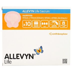 Smith+Nephew ALLEVYN Life Wound Dressing, Small Sacrum 7"in X 7"in Box of 10