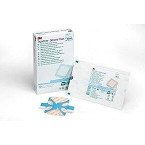 3M Tegaderm Silicone Foam Border Dressing 4" x 4" (Box of 10), 90641