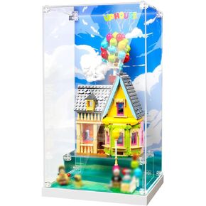 NAOCARD Acrylic Display Case for Lego 21341 Disney Hocus Pocus: The Sanderson Sisters' Cottage Building Bricks, Dustproof Display Box, Customized Decorative Box & HD Painted Background