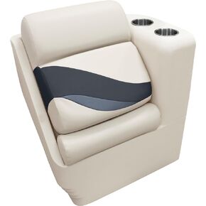 Wise BM13006R-986 Premier Series Pontoon Right Lean Back Recliner, Platinum/Spectra Navy/Cobalt