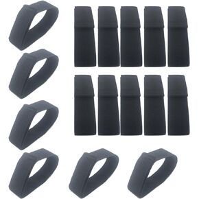 16 Pcs Black Elastic Boot Blousers, Military Ankle blousing Bands, Adjustable Military Boot Straps with Hook and Loop for Waders Hunting Fishing Cycling Fly Hiking Military Uniforms Gardening