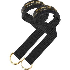 Berserker Forge Weightlifting Wrist Straps with Superior Wrist Support Used for Deadlifting, Bodybuilding, Powerlifting and Newly Designed D-Rings for a Cable Gym Workout! Weight Lifting Straps