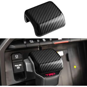 INTGET Gear Shift Knob Cover for 2022 2023 2024 Toyota Tundra Accessories Carbon Fiber Car Gear Shift Knob Trim Protector Gear Shifter Stickers for Toyota Sequoia Accessories 2023