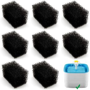 8 Pack Replacement Pre-Filter Sponges for 84oz/2.5L Automatic Cat Water Fountain