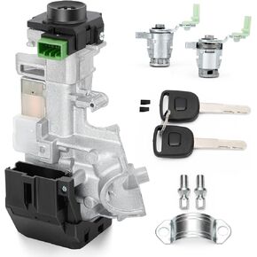 35100-SDA-A71 Ignition Switch Lock Cylinder & Left/Right Door Lock Cylinder with 2 Chip Keys for Honda 08-16 Accord,06-11 Honda Civic,07-10 Honda CR-V,09-11 FIT,07-11 Odyssey (with Chip ID46 Keys)