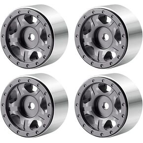 RCLIONS 4pcs Aluminum Alloy 1" Micro Beadlock Wheels Rims for All 1/24 Scale Axial SCX24 RC Crawler Car Upgrades Accessories