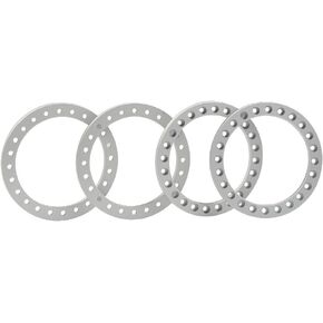 RCLIONS 4pcs Aluminum Replacement Wheel Rim Beadlock Ring for 1:10 RC Crawler Car 1.9" RC Wheels/Rims (Matte-Silver)