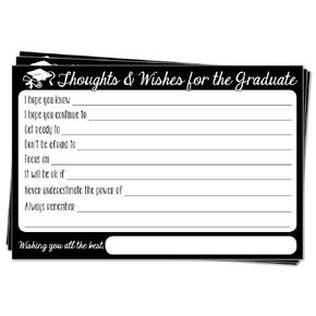 25 4x6 inch Thoughts and Wishes for the Graduate Cards for Graduation Party