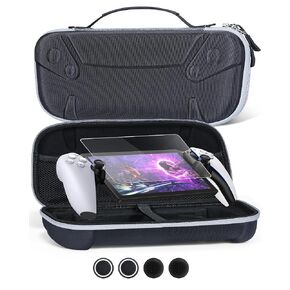 Honghao Carrying Case for PlayStation 5 Portal Remote Player with Screen Protector, Heavy Duty Waterproof PS5 Accessories Protective Bag Cover Case (Grey)