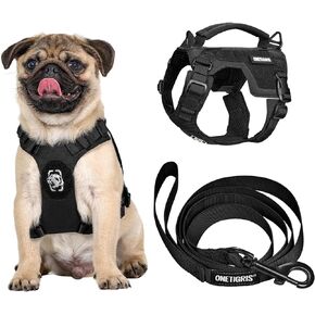 Onetigris Small Harness Dog Harness and Leash Set,Mini Trooper No Pull Dog Vest Fully Adjustable Harness for Puppy Dog and Cats, Dog Vest Harness for XXXS XXS XS Pets (Pink, XS)