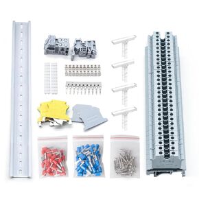 OELFFOW Terminal Block Kit, Rail Combined Terminal Block, Rail Type Voltage Terminal Accessories (Grey)