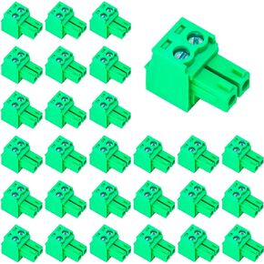 Tcenofoxy 20 PCS 3.81mm 2 Pin Phoenix Type Connector Green PCB Screw Terminal Block 2 Pole 20PCS in Saudi Arabia