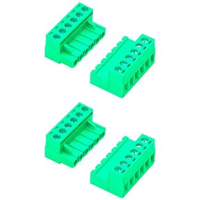 Tcenofoxy 5 Set 5.08mm 6 Pin Male & Female Phoenix Type Connector No Soldering Green PCB Screw Terminal Block 6 Pole